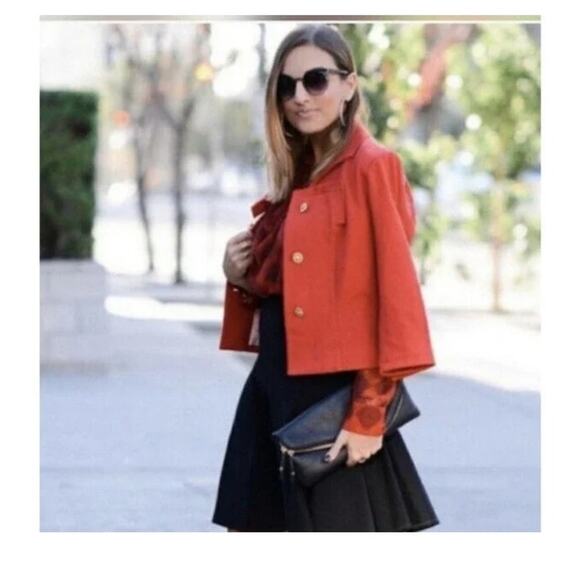 Cabi Beau Jacket Women's 6 Red Gold Button Blazer Bow Classic Career Romantic - Picture 14 of 15